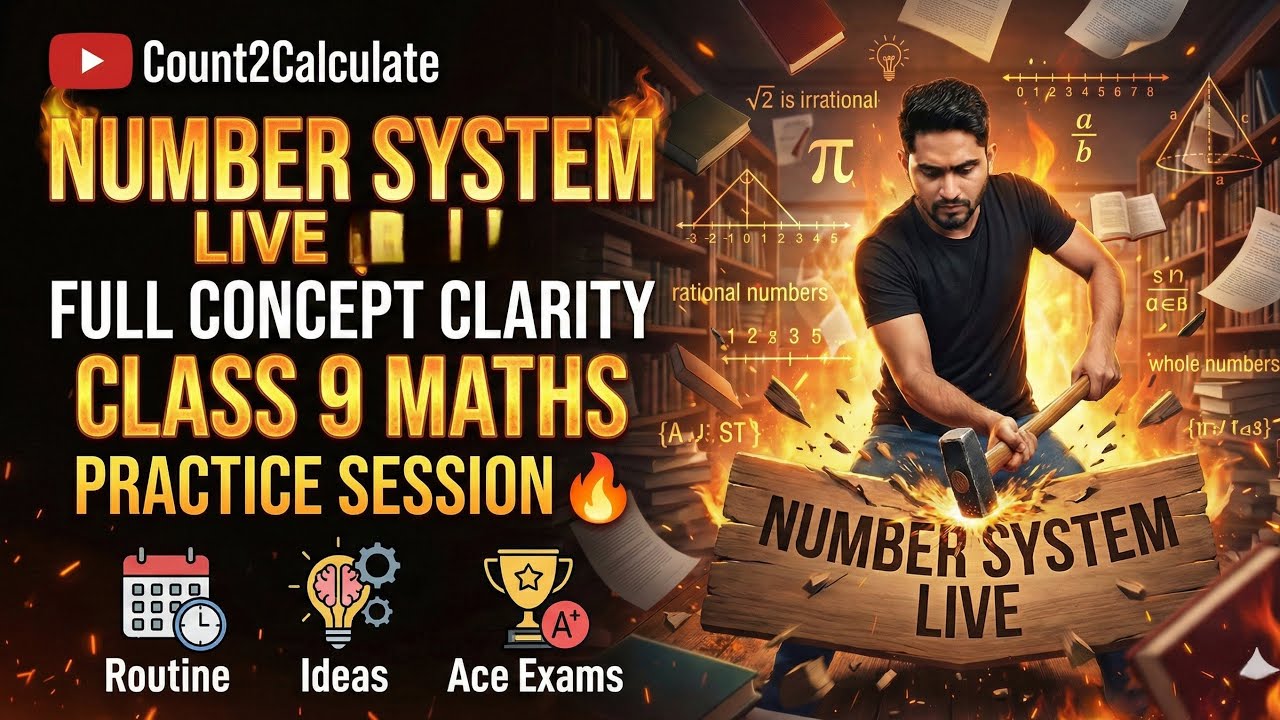 CBSE Class 9 Maths LIVE 🔴 | Number System Full Concept + Questions Practice 💯#class9maths #cbse9