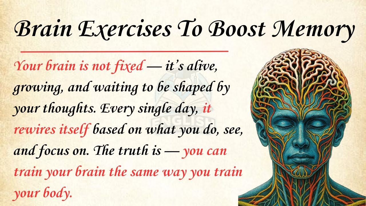 Brain Exercises to Boost Memory, Focus & Mental Power || Graded Reader || Improve Your English✅️