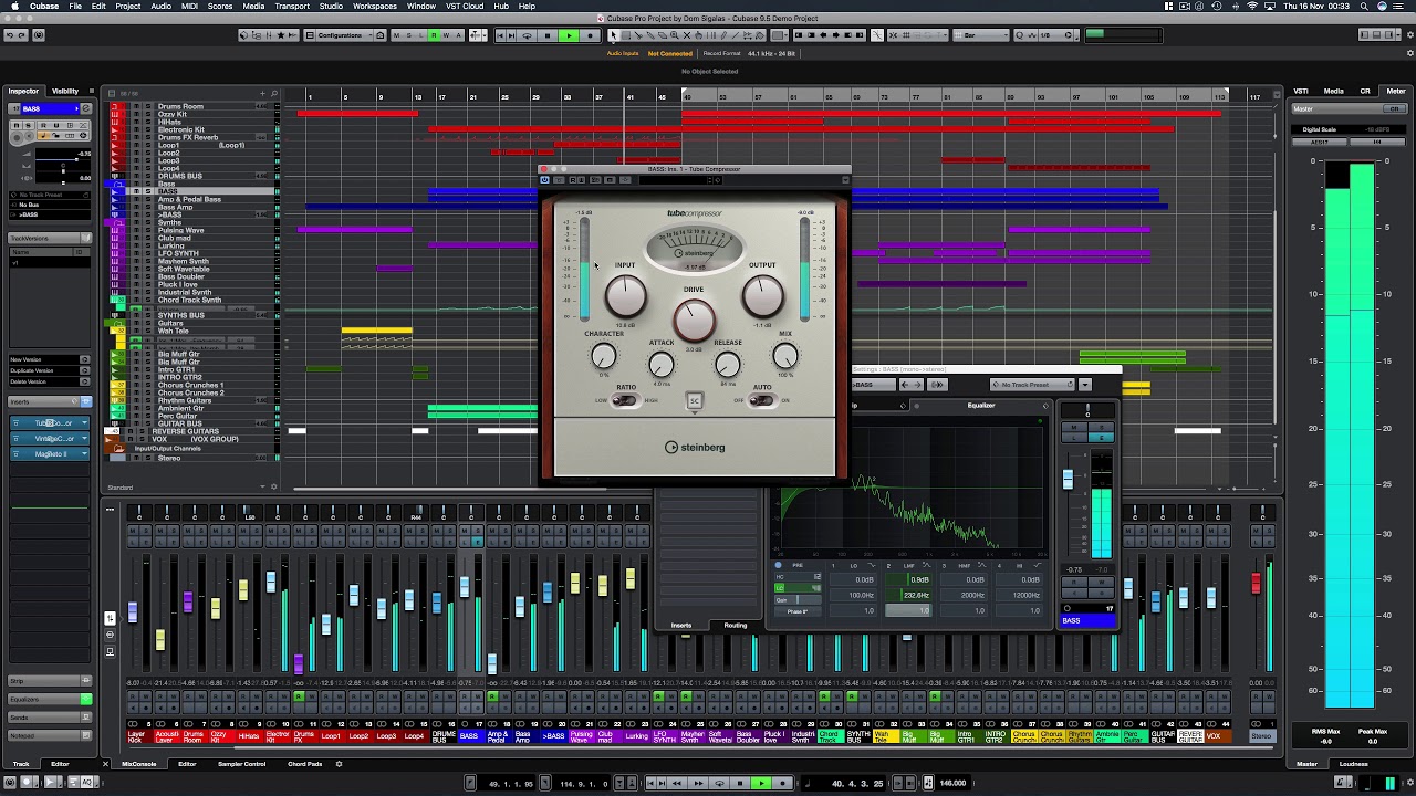 The Cubase 9.5 Pro Demo Project