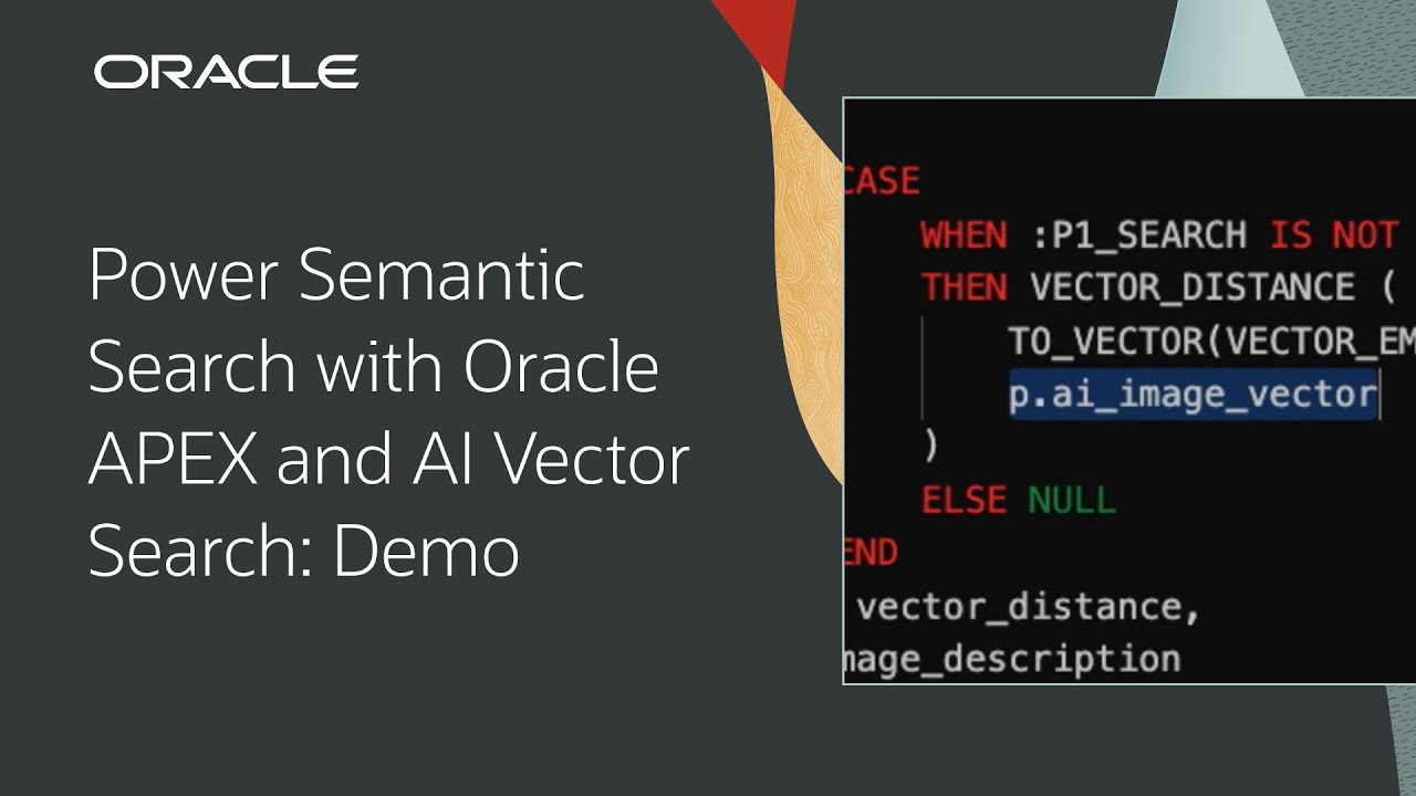 Power Semantic Search with Oracle APEX and AI Vector Search: Demo