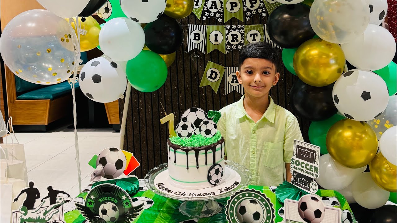 My 7th birthday celebration Dubai/ football themed birthday/ birthday theme ideas/birthday in Dubai