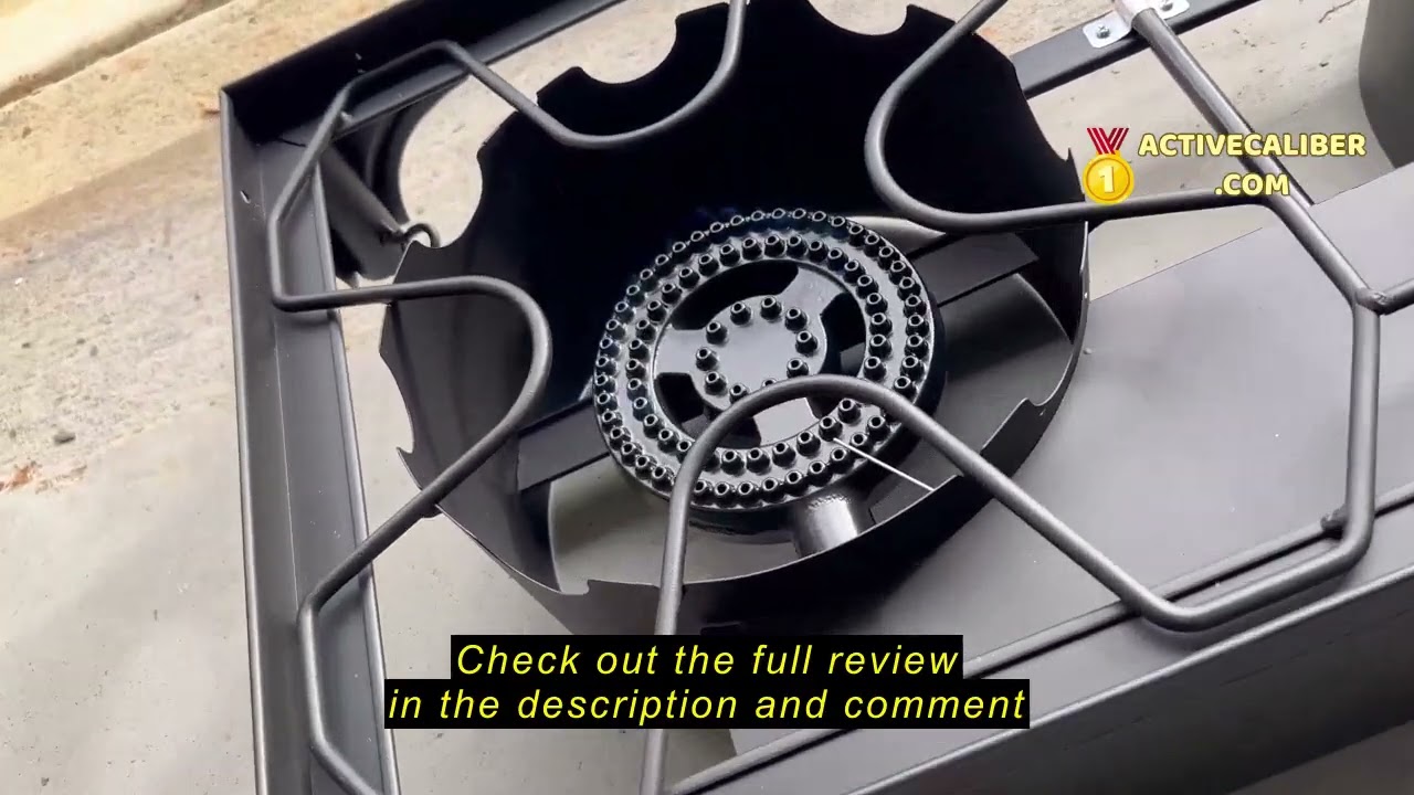 Review Bestfire 2 Burner Camping Stove with Windpanel& Side Shelves, Bag, Auto Ignition Button,Regul