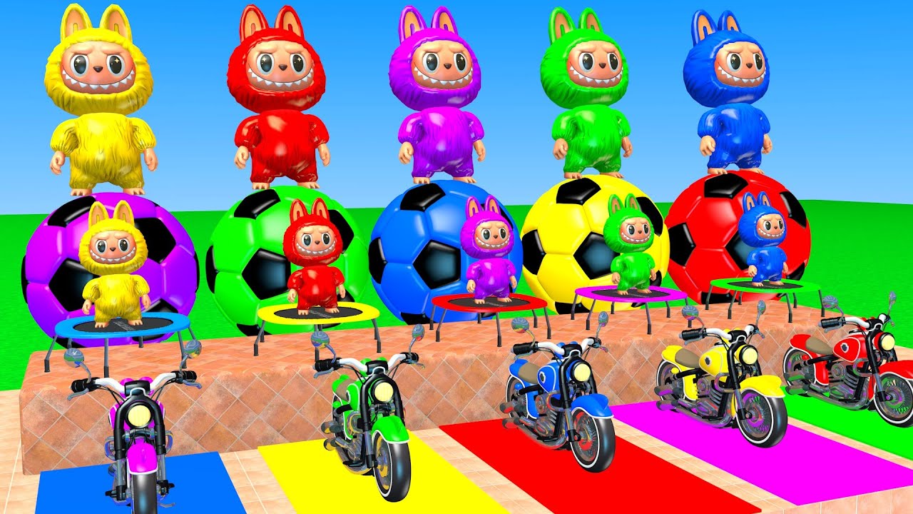 Long Slide Game With Labubu Zimomo Mokoko Pato Pippo Bayby Three 3d Animal Game Funny 3d Animals
