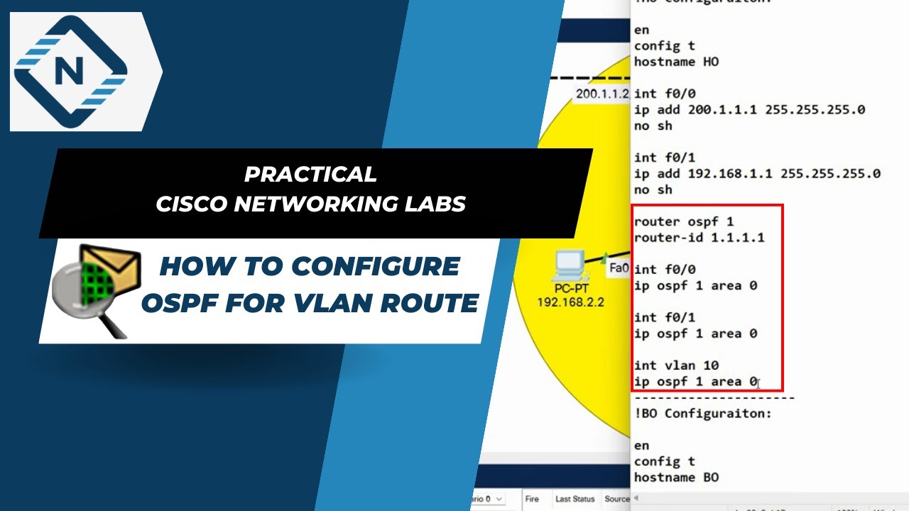 How to Configure OSPF for VLAN Route   | CISCO Packet Tracer | Video # 38