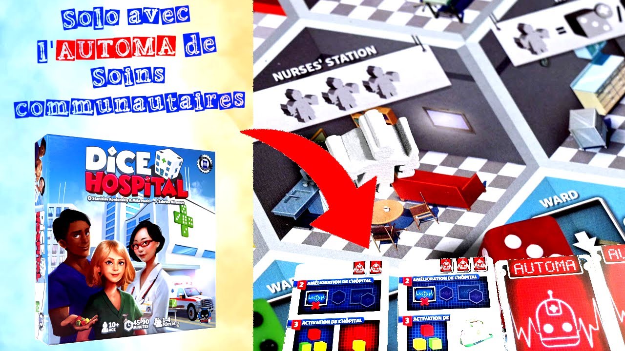 Dice Hospital : Je teste en solo,  l'Automa du pack d'extension...