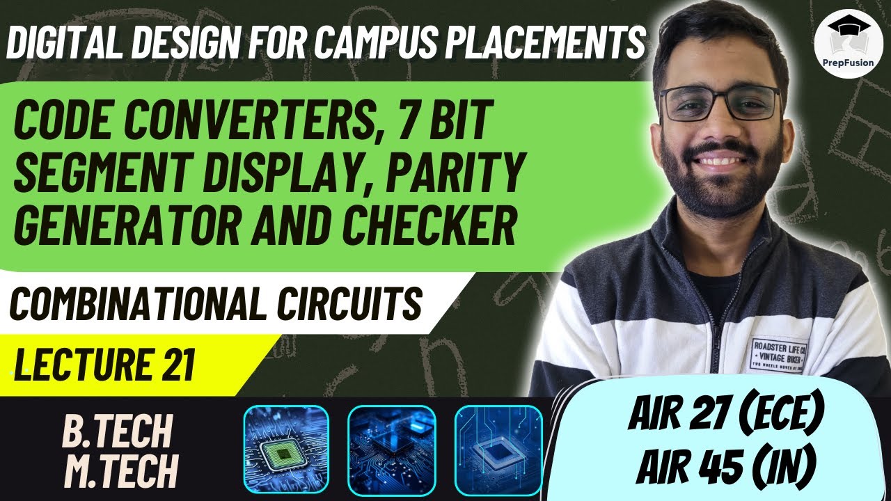 Code Converters, 7 bit Segment Display, Parity Generator and Checker || Digital Design
