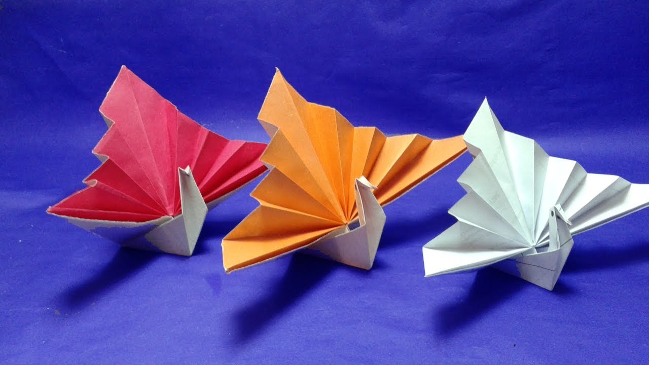 Easy Origami -How to make Origami Peacock easy instructions step by step -paper craft