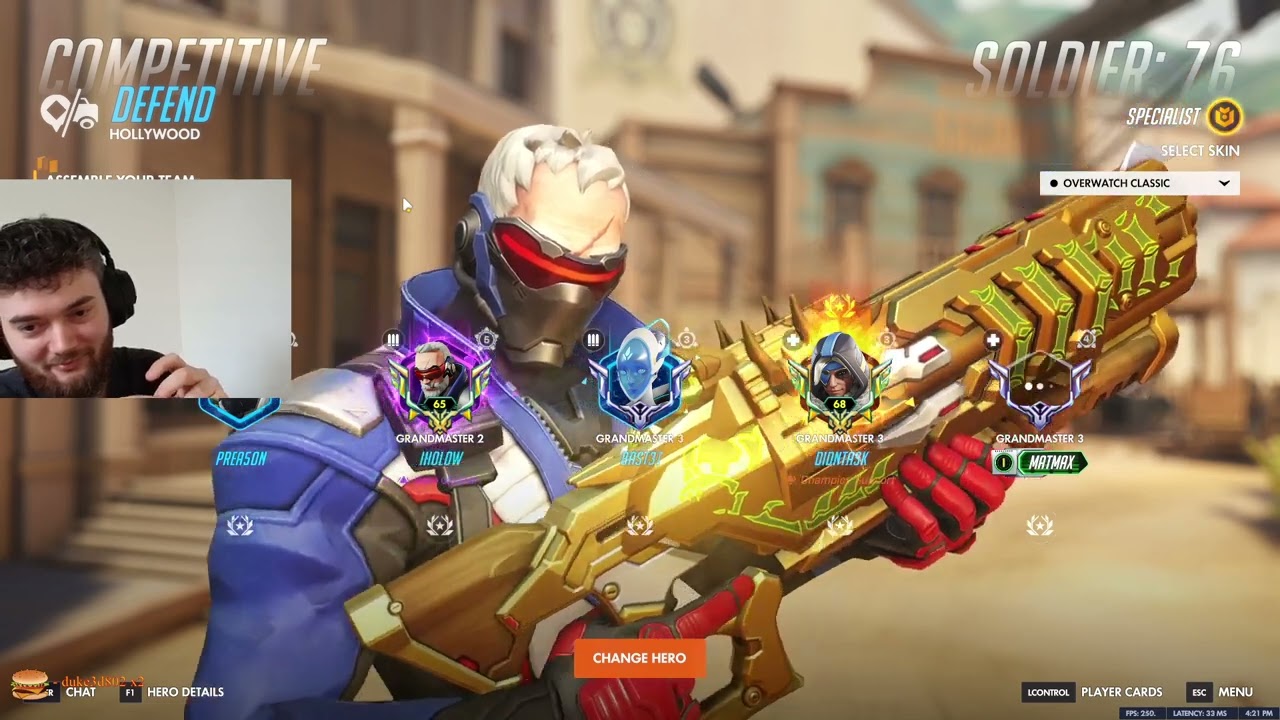 18K урона! Дафран Гендзи + Солдат 76, Overwatch, 1 сезон, Топ-500