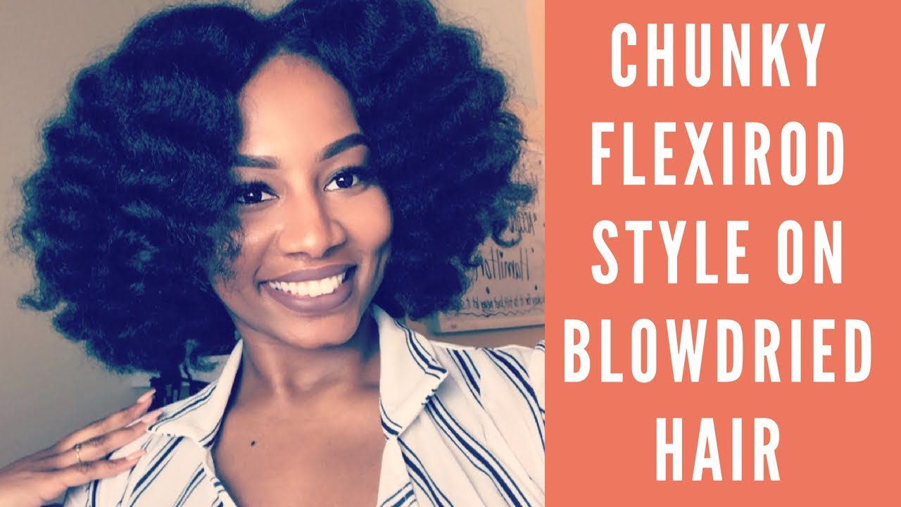 Easy Flexirod Set on Blown Out Natural Hair | Horseshoe Method | Heatless Waves | Ro Edition