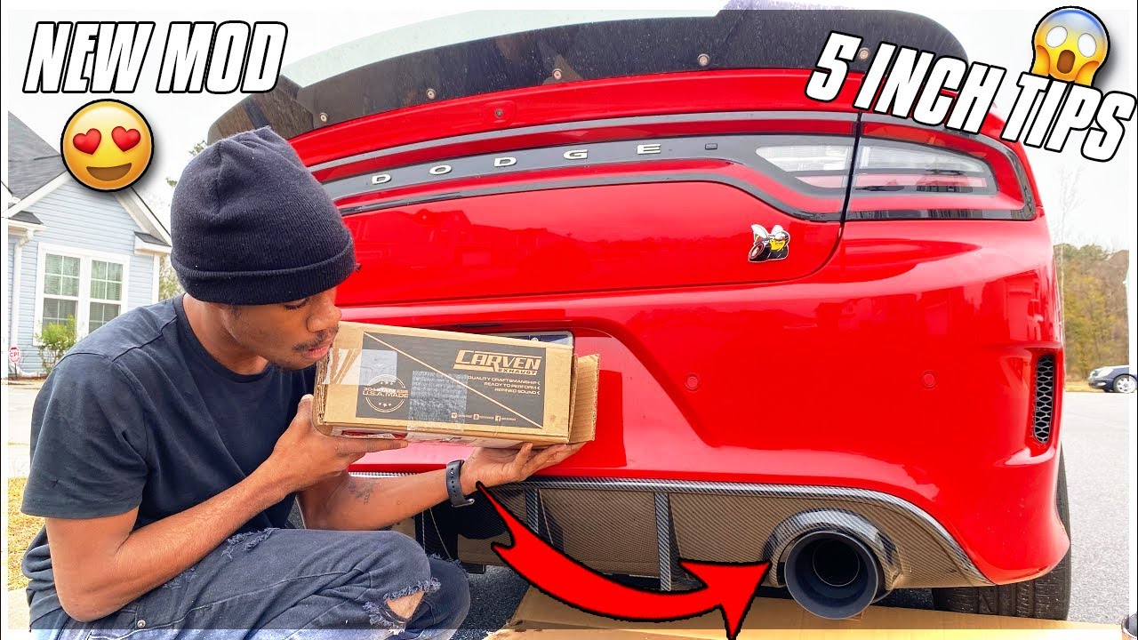 5 INCH TIPS MADE A DIFFERENCE IN HOW MY 392 CHARGER SOUND !! (CRAZY LOUD) 😱#Exhausttip #dodgecharger