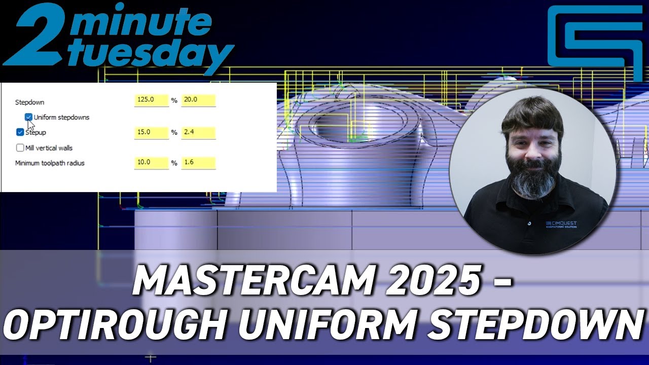 Mastercam 2025 – OptiRough Uniform Stepdown | 2 Minute Tuesday