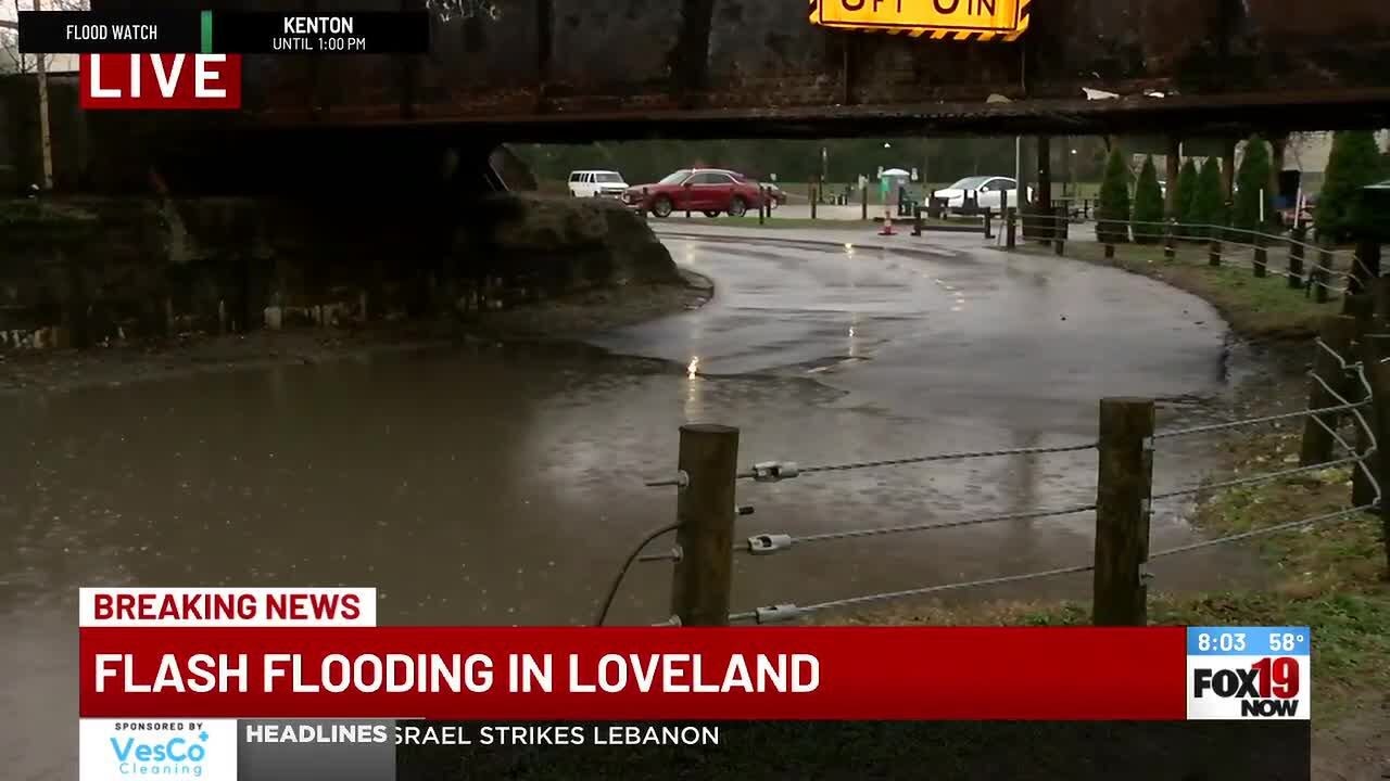 Flash flooding in Loveland, Ohio