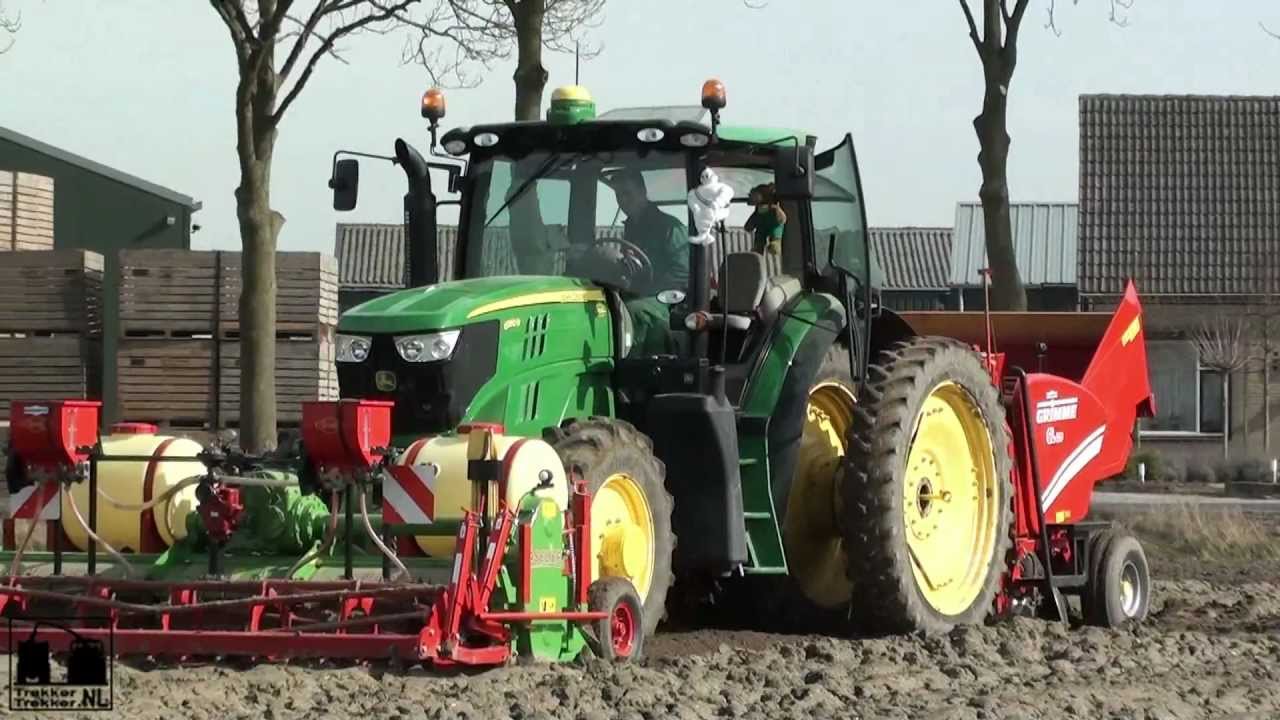 Aardappelen poten met Akkerbouwbedrijf Mts Quaak + JD 6150R / 6600 / 6220 / 6820