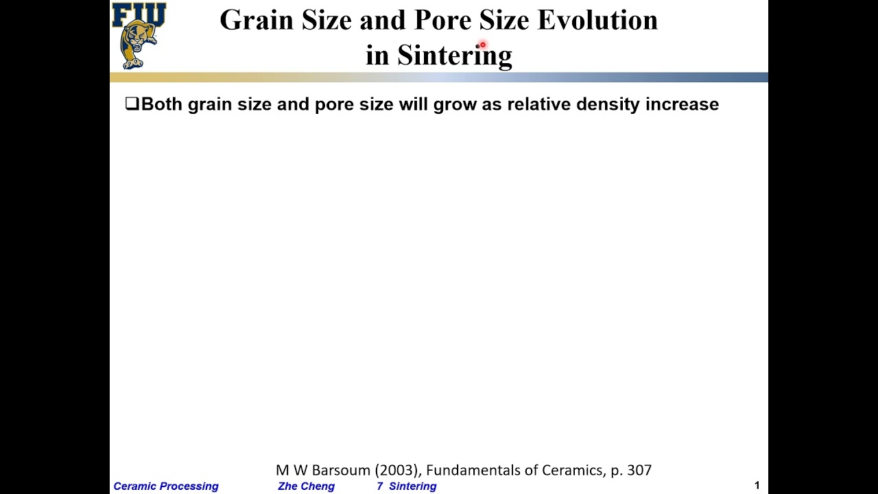 Ceramic Processing L7-17  Grain size and pore size evolution in sintering