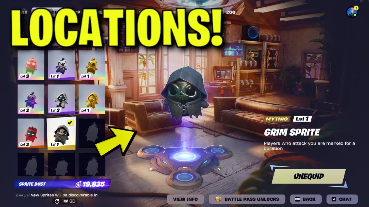 HOW TO FIND GRIM SPRITE in FORTNITE CHAPTER 7 SEASON 3! (How to GET Grim Reaper Sprite Locations)