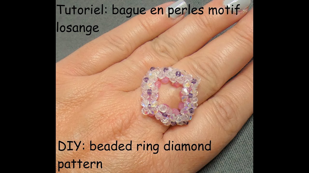 Tutoriel: bague en perle motif losange (DIY: beaded ring diamond pattern)