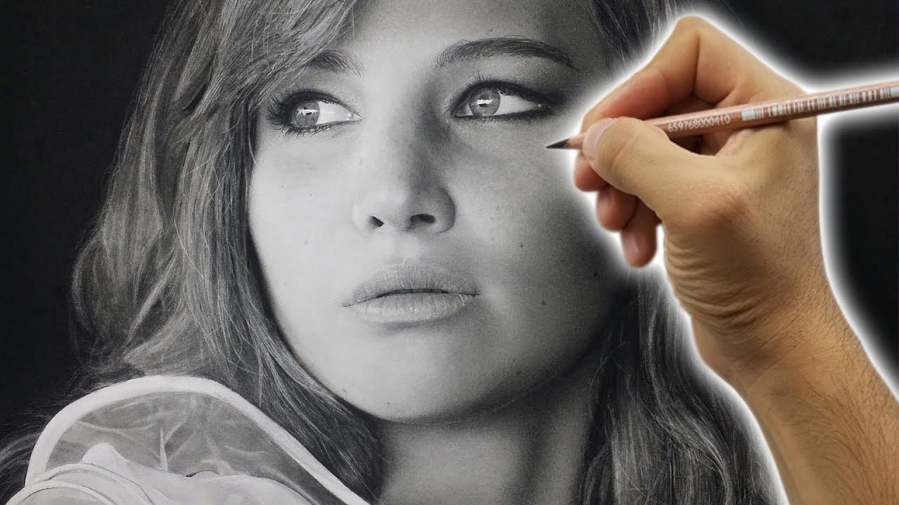Hyperrealism - Drawing Jennifer Lawrence