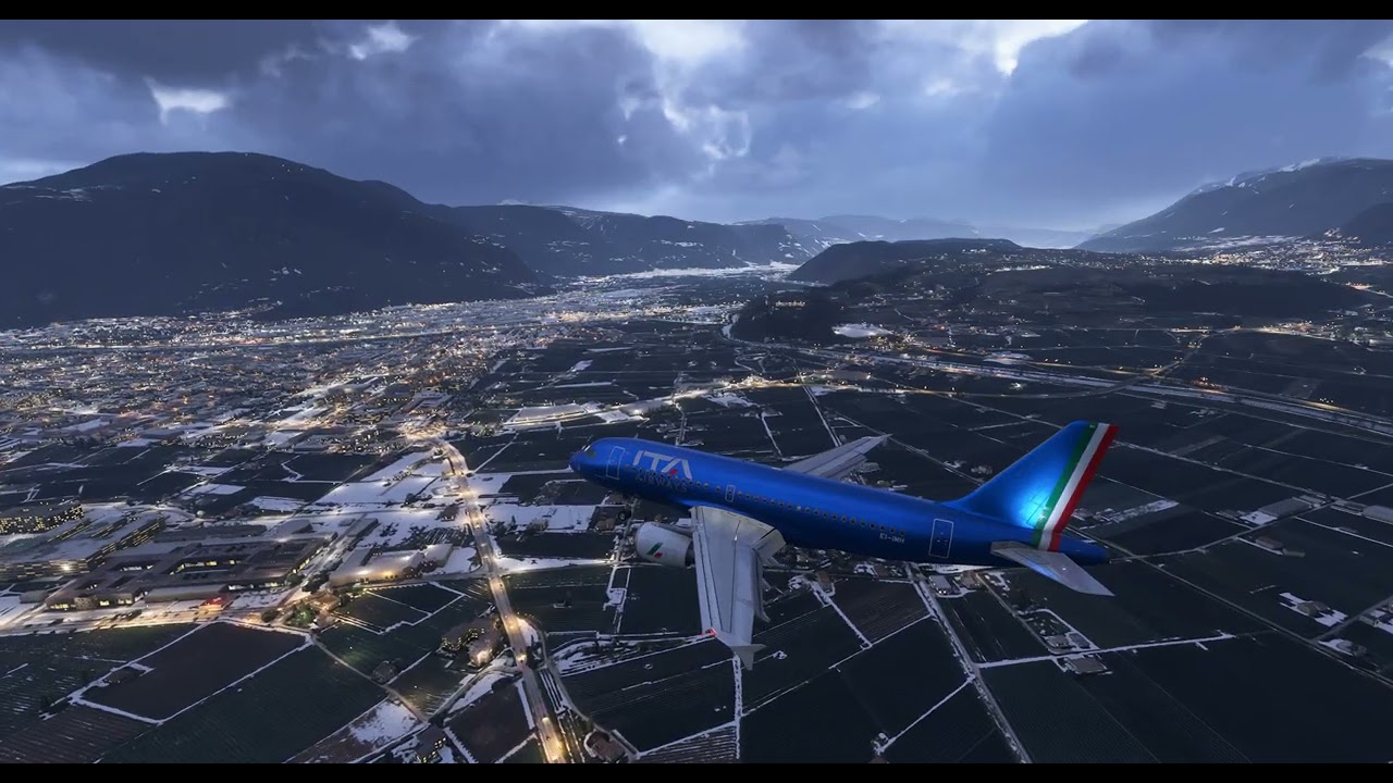 MSFS 2024 -  Avvicinamento a LIPB (Bolzano, Italia) sulla RWY 19 - Fenix A319 - 4K