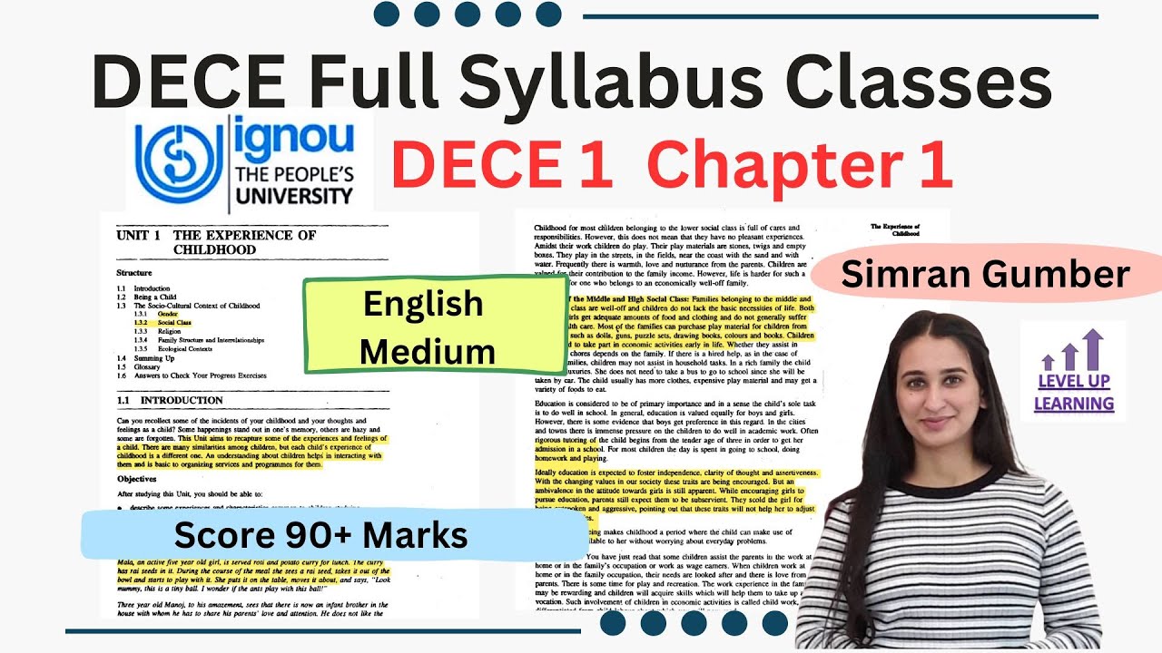 DECE 1 Chapter 1 English IGNOU Simran Gumber Level Up Learning