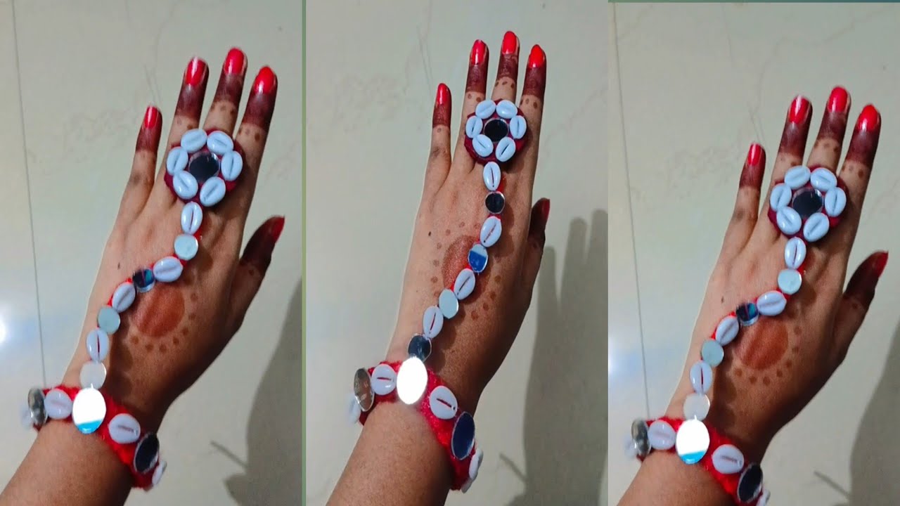 DIY handmade Haathphool🌸!! #NavratriAccessories #viralshorts #trending