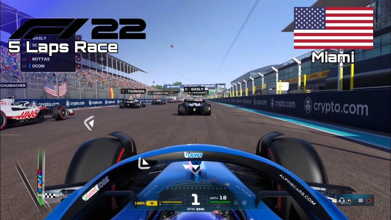 F1 2022 GAME | 5 Laps Race Miami - Fernando Alonso | PS4 Gameplay