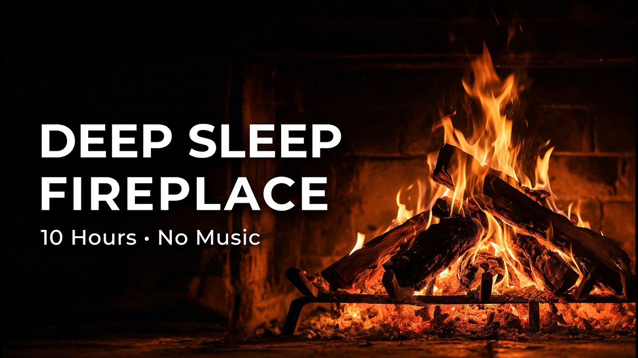 Crackling Brick Fireplace for Deep Sleep & Study — 10 Hours | No Music