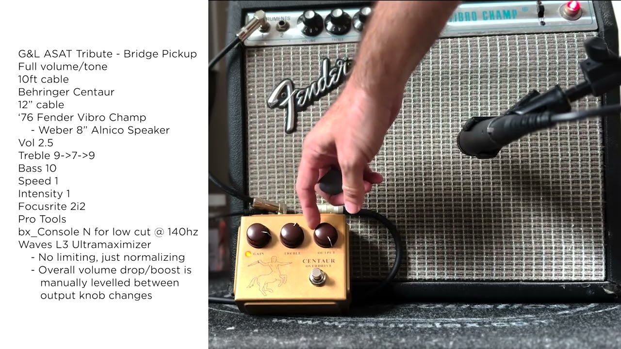 Behringer Centaur Overdrive (Klon Centaur Clone) Tone Demo