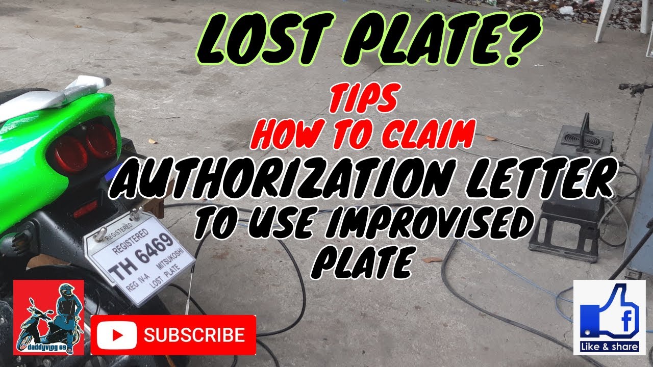 AUTHORIZATION TO USE IMPROVISE PLATE 
