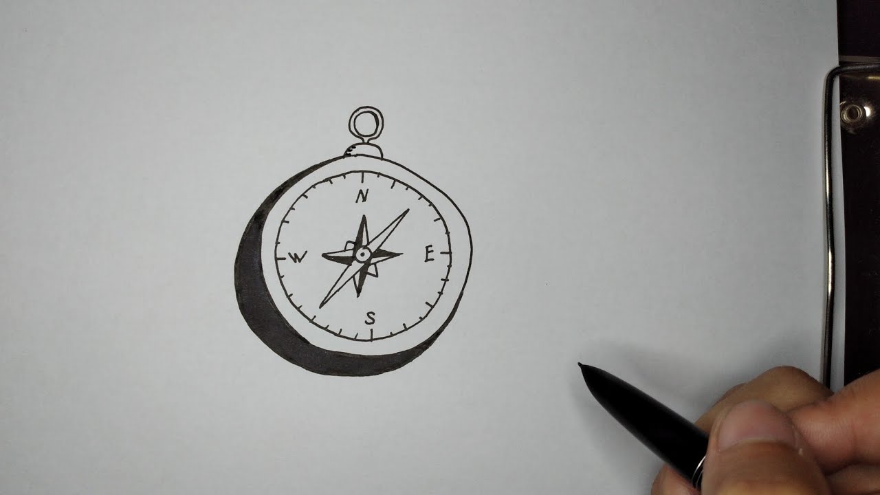 Cómo dibujar una brújula/How to draw a compass