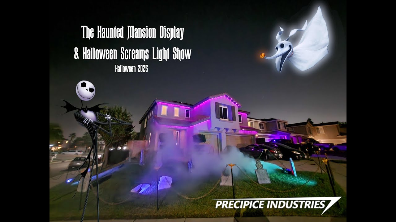 The Haunted Mansion and Halloween Screams Lightshow - Project SEANCE - Halloween 2025