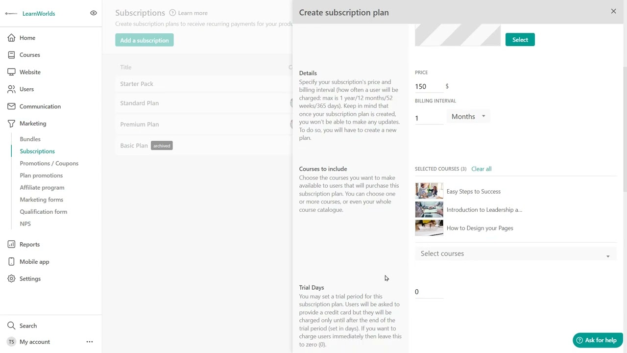How to Create Subscription Plans in LearnWorlds 🔔