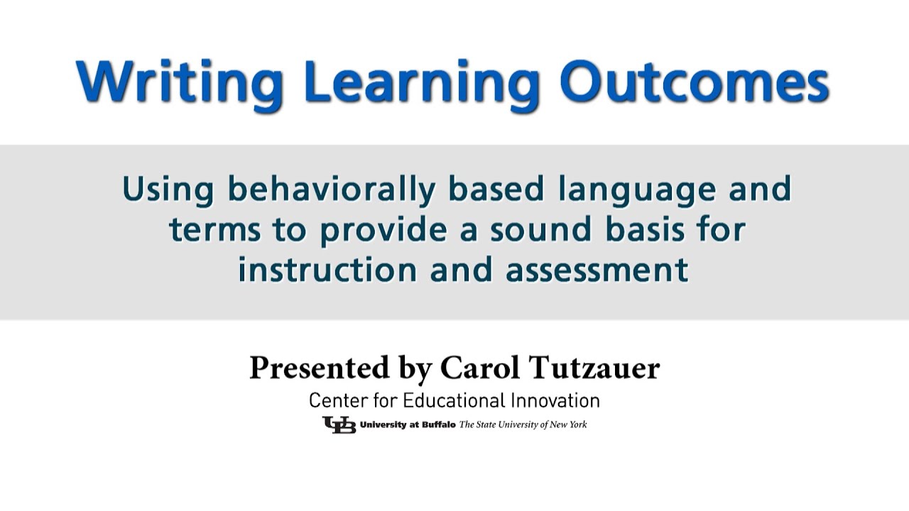 Writing Learning Outcomes