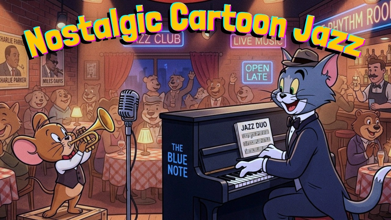 Cat & Mouse Jazz Lounge 🌙 | Enter a Cartoon World for Work & Relax
