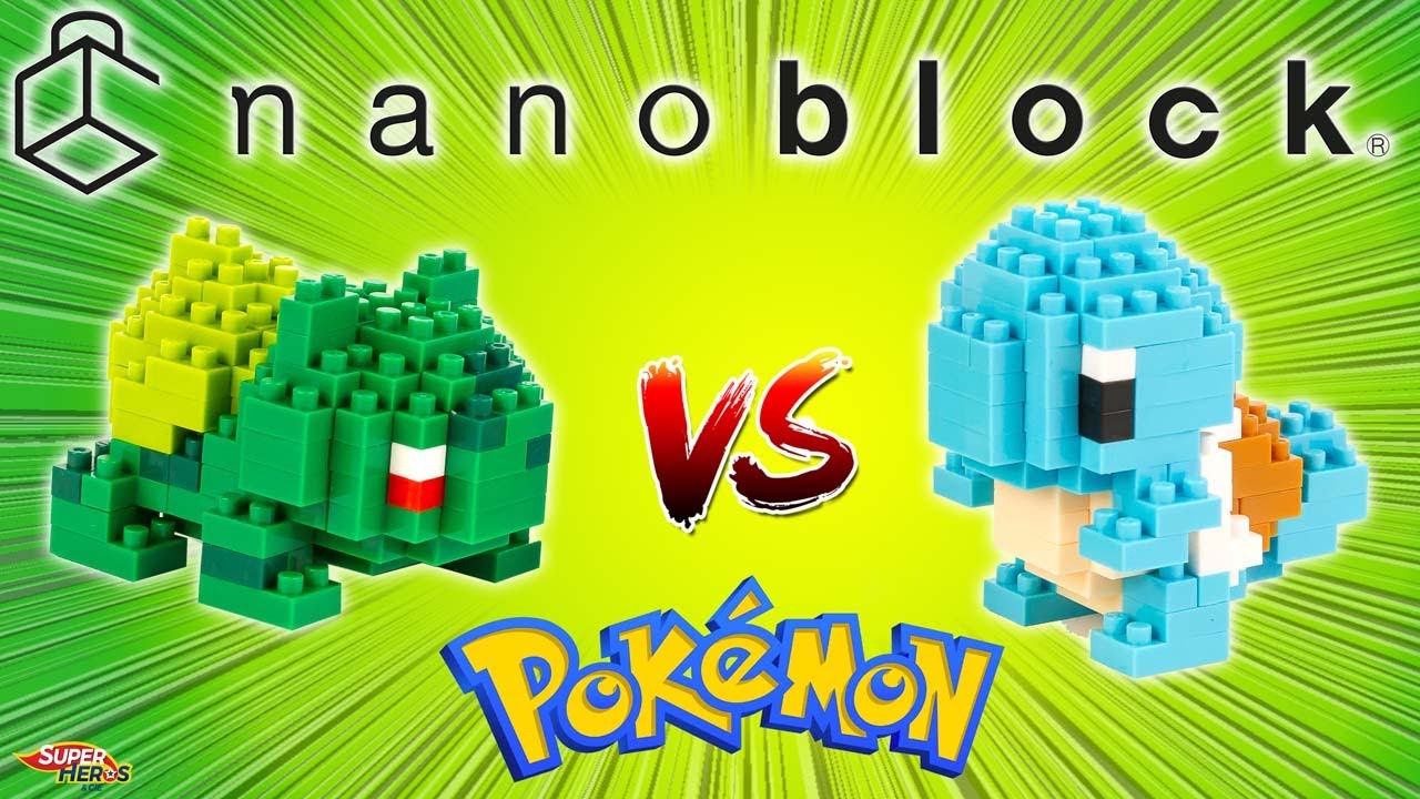 nanoblock Pokemon Squirtle vs Bulbasaur micro bricks Super Heroes and Company French Review