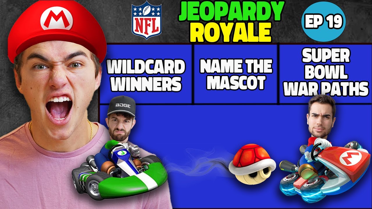 Playing Mario Kart NFL Jeopardy