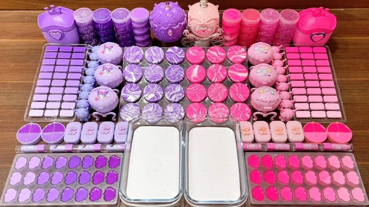 Glossy Slime ASMR 🤯 Pink vs Purple Crown Secret Battle! ✨ #1002