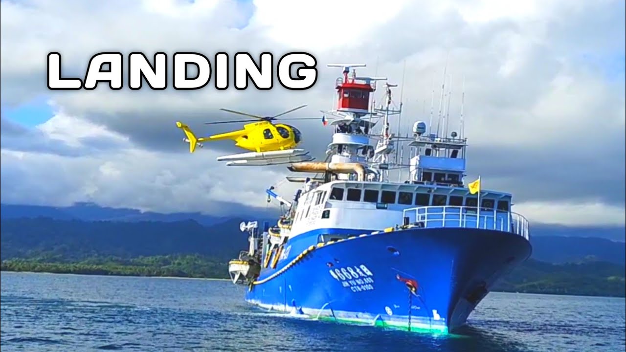 HELICOPTER lumapag sa HELIPAD ng TAIWANESE Fishing Vessel sersam TV