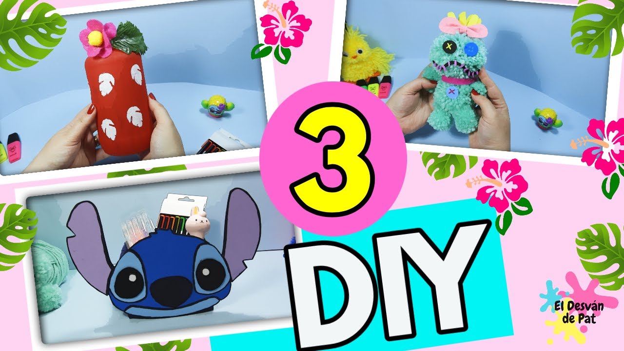 3 MANUALIDADES FACILES PARA HACER EN CASA PARA DECORAR TU CUARTO 🌸 DIY INSPIRADOS EN LILO Y STITCH