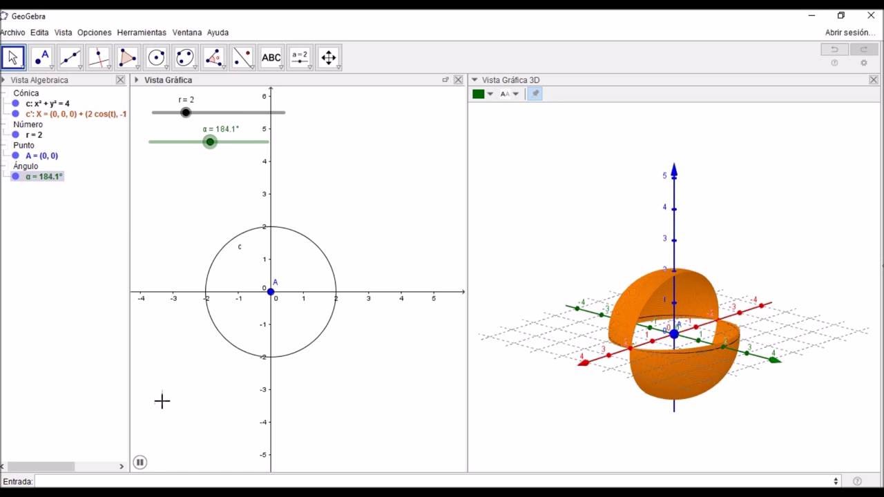 ESFERA GENERADA POR ROTACIÓN DE UNA CIRCUNFERENCIA
