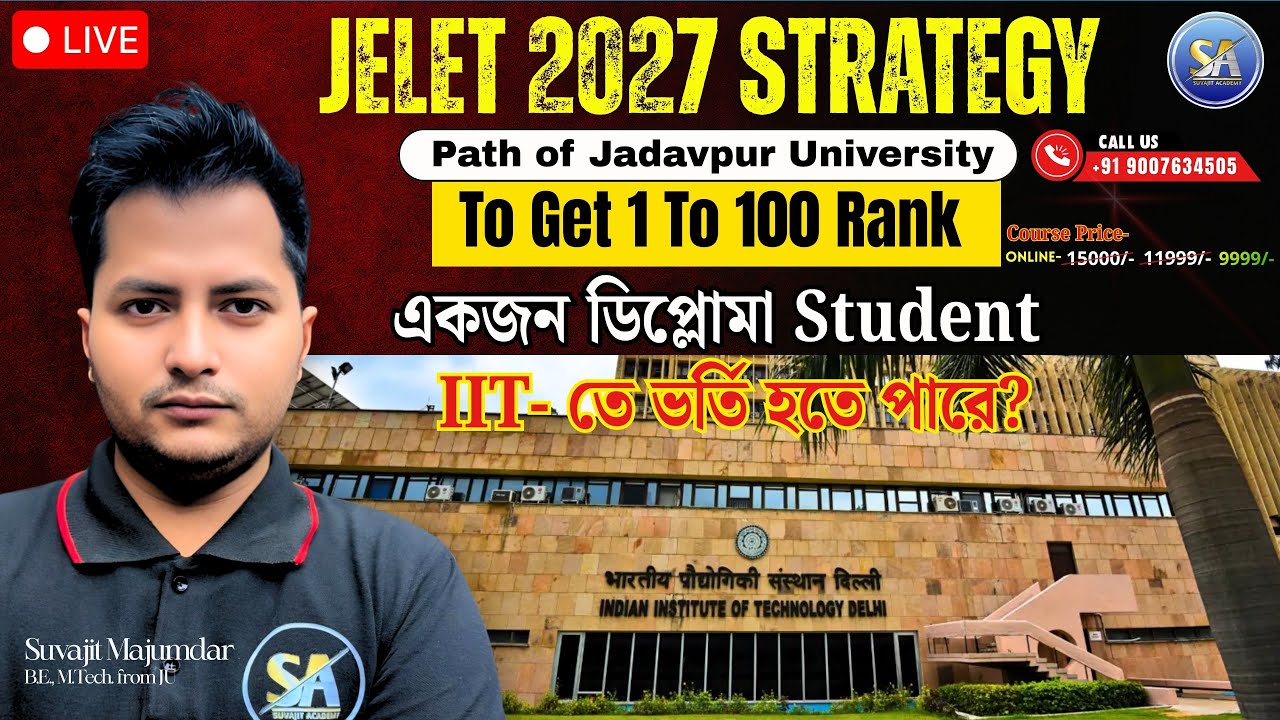 Jelet 2027 Strategy |  How can a diploma student get admitted to an IIT? | JELET 2027 Course