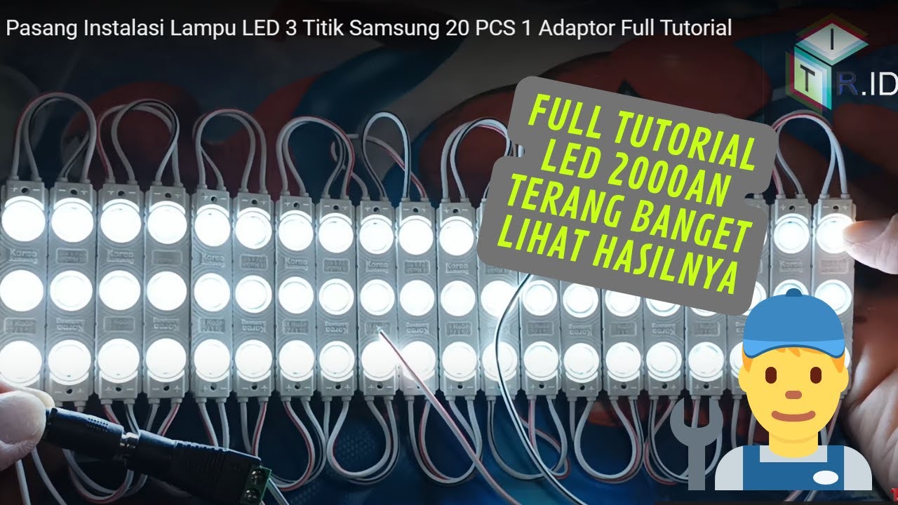 Review, Pasang Instalasi Lampu LED 3 Titik Samsung Harga 2000an, 1 Adaptor 12 V Full Tutorial