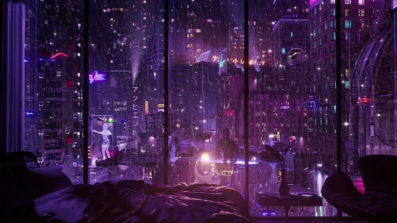Soft Night Rainfall 🌧️ Cozy City Lights for Stress Relief