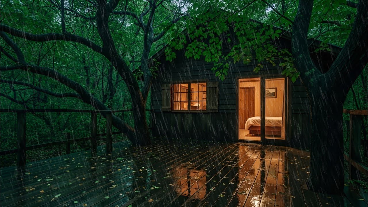 Deep Forest Rain Sounds at Night 🌲 | Relaxing Nature Ambience for Sleep