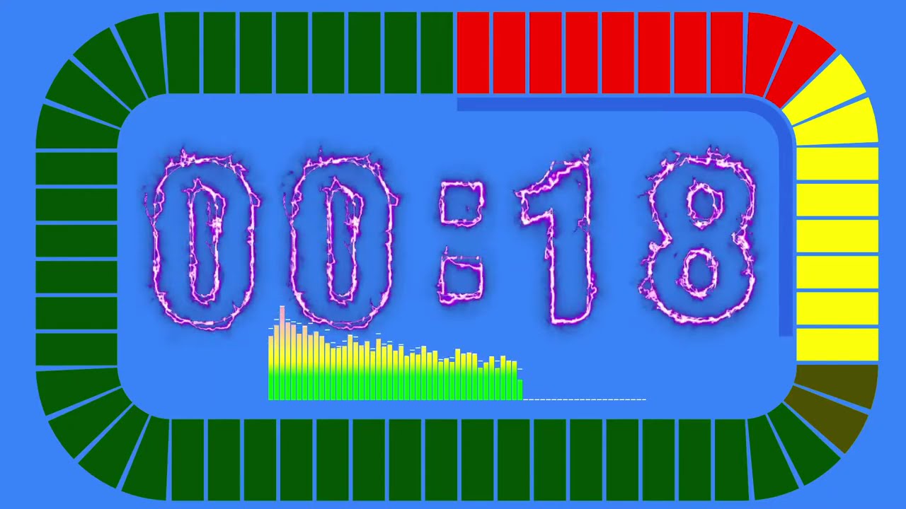 Blue background 1 minute  timer  countdown alarm🔔