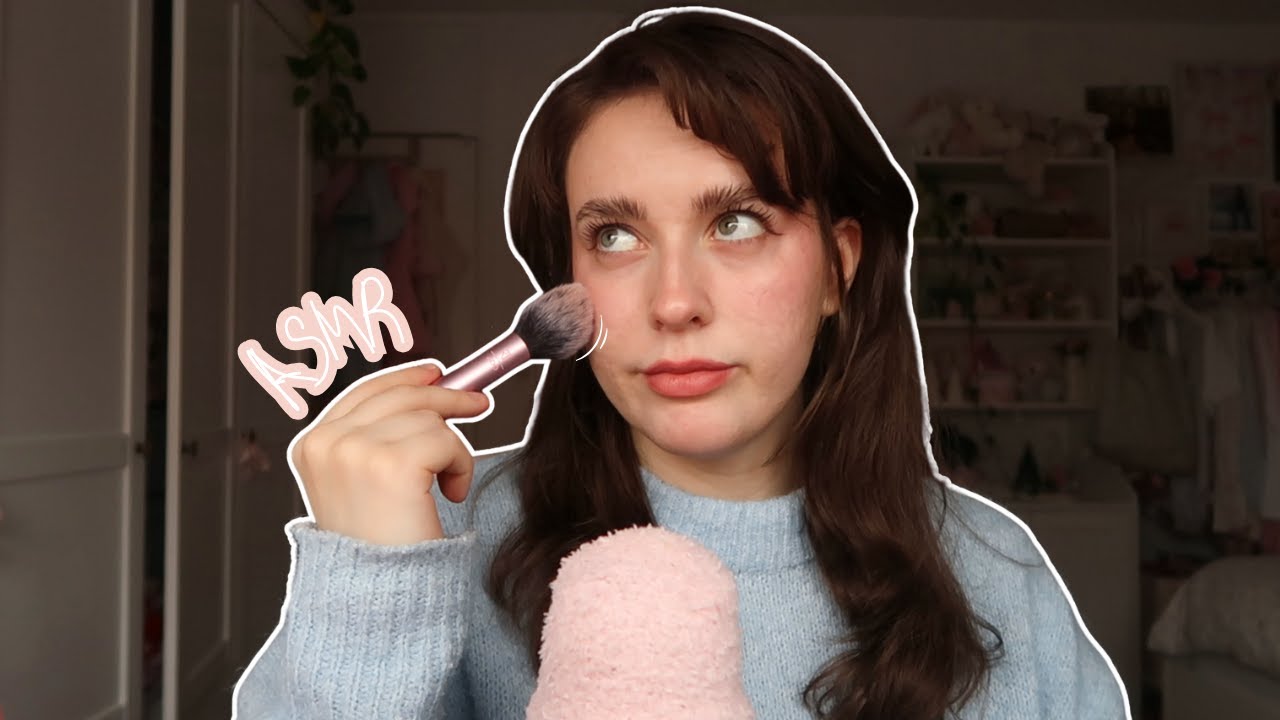 ASMR | doing my makeup + mic and mouth sounds