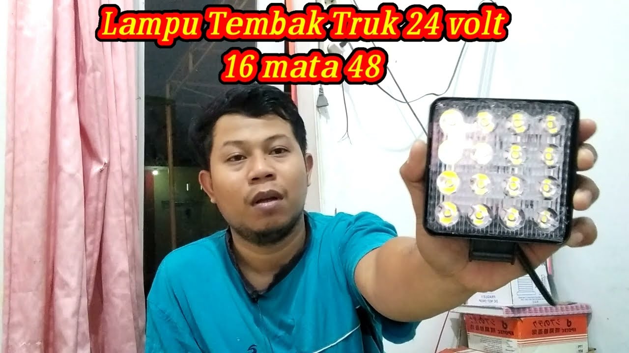 Review Lampu Tembak Truk 24 volt 16 mata 48 watt - LED WORK LIGHT CWL CREE EPISTARS petak Besar