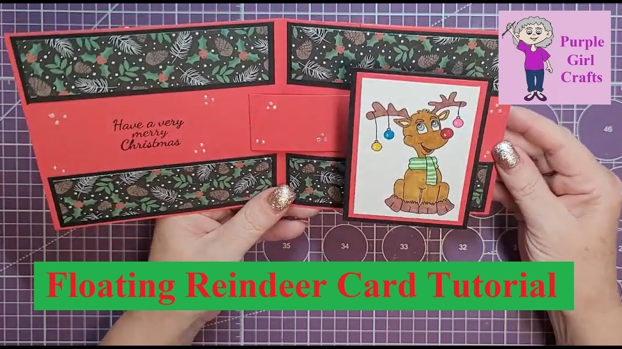 Floating Center Reindeer card tutorial