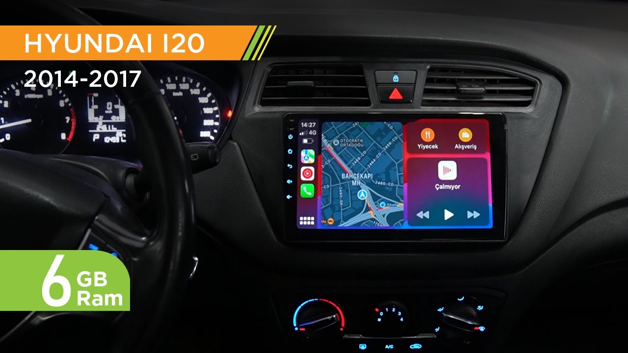 Hyundai i20 2014-2017 QLED Ekran 6 GB RAM Kablosuz Carplay Android Multimedya Navigasyon COMWEGEN