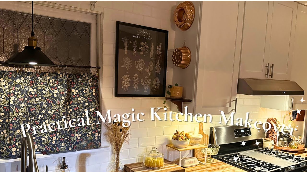 Cozy Practical Magic Kitchen Makeover ✨ | Renter-Friendly Transformation