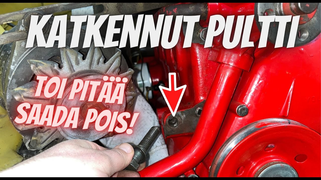 Katkennut laturin kiinnikkeen pultti | Volvo 145 ja b20 moottoriprojekti |